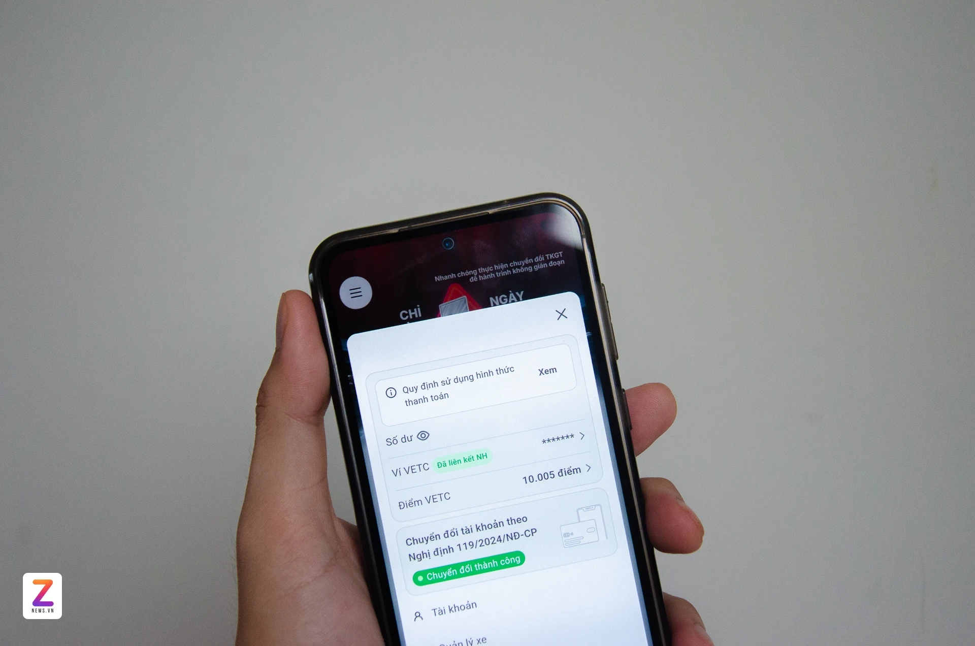 tai khoan VETC thu phi ETC znews Kiểm tra ngay ứng dụng VETC để có thể qua trạm thu phí từ 01/10